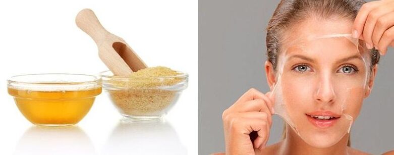 Želatīna maska ​​pret grumbām